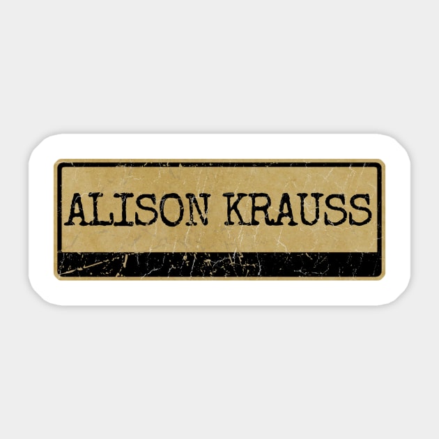 Aliska text black retro - Alison Krauss Sticker by Aliska